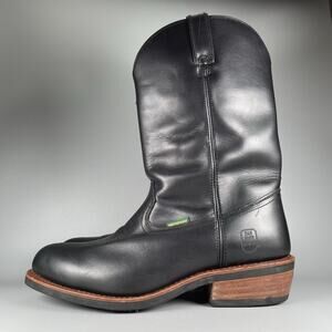 Dan Post Men’s Size 14 D Black Leather Waterproof Work Western Cowboy Boots EUC